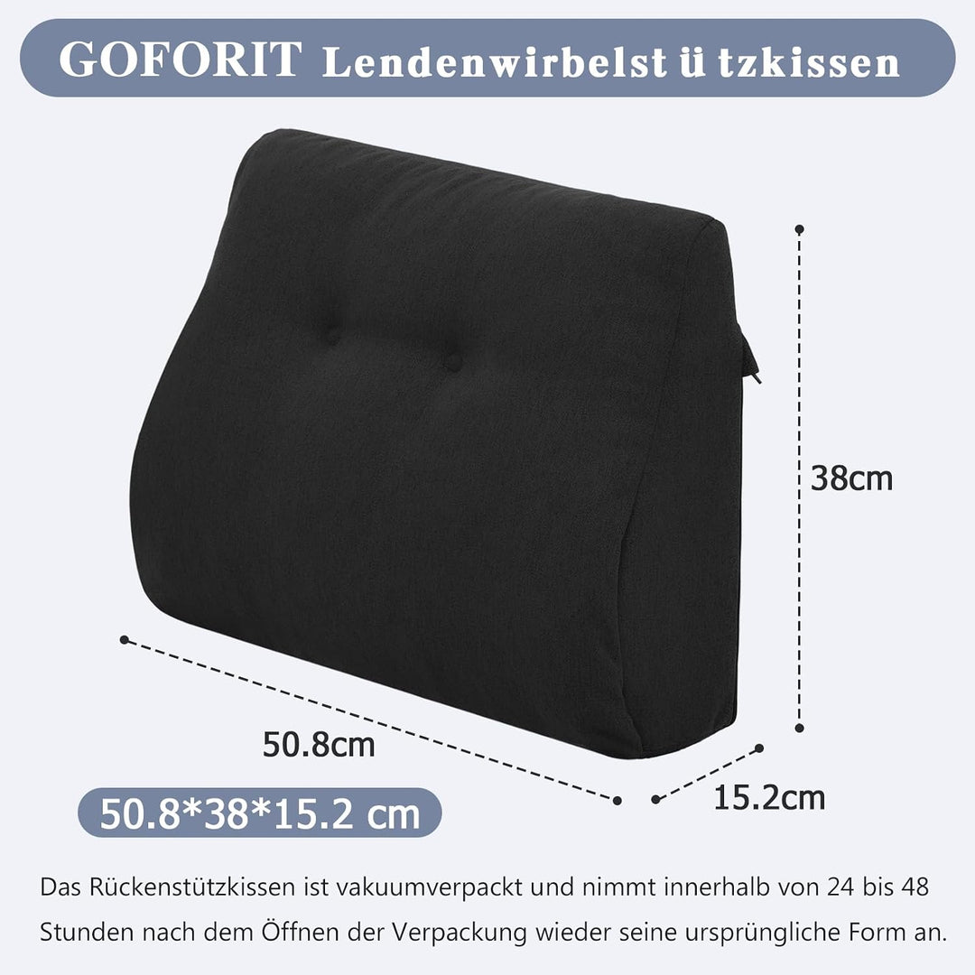 GOFORIT Ergonomisches Rückenkissen für Sofa &amp; Sessel - Zweilagiges Memory-Schaum Lendenkissen mit fe