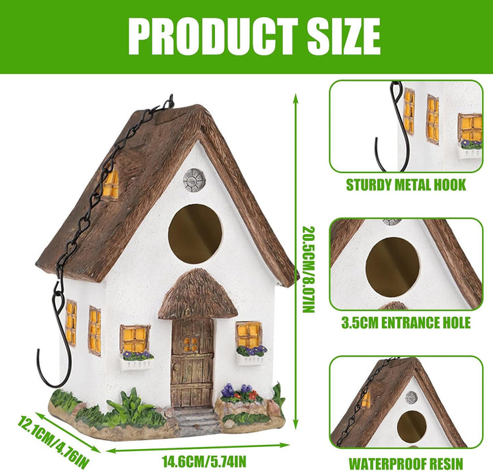 Vogelhaus zum Aufhängen, Nistkasten für Vögel für Draussen, Nesthäkchen mit 35 mm Einflugloch Wetter