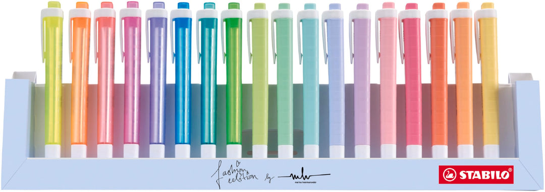 Textmarker - STABILO swing cool - 18er Tischset - mit 8 verschiedenen Leuchtfarben & 10 Pastellfarbe