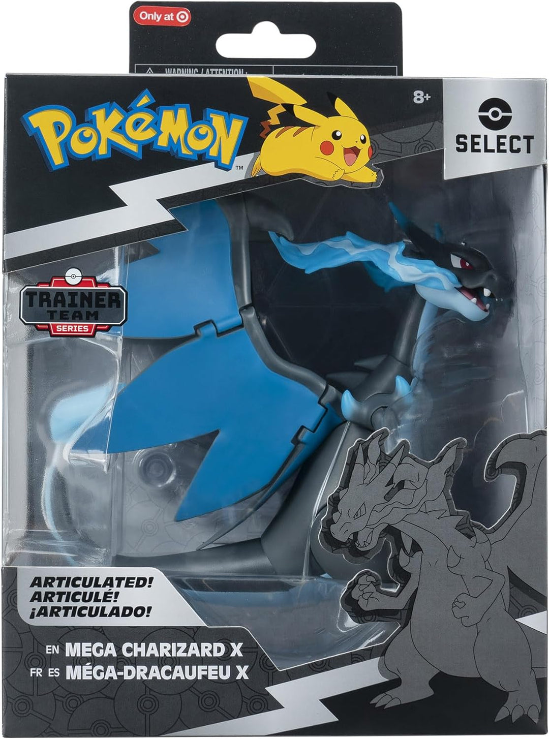 Pokémon PKW3428 - 15cm Select Figure - Mega-Glurak X, offizielle bewegliche Figur