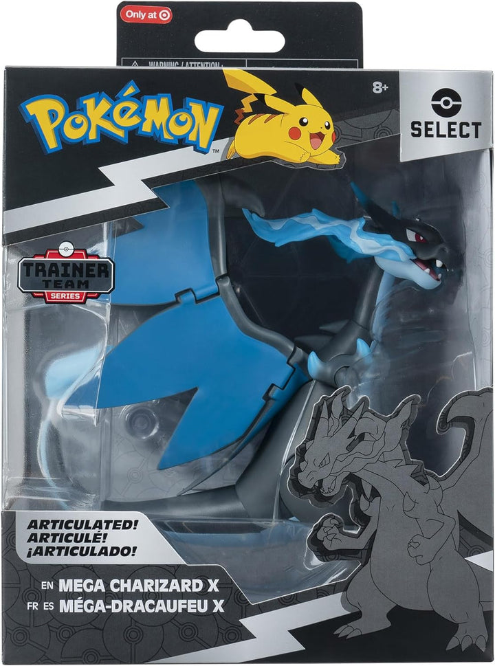 Pokémon PKW3428 - 15cm Select Figure - Mega-Glurak X, offizielle bewegliche Figur