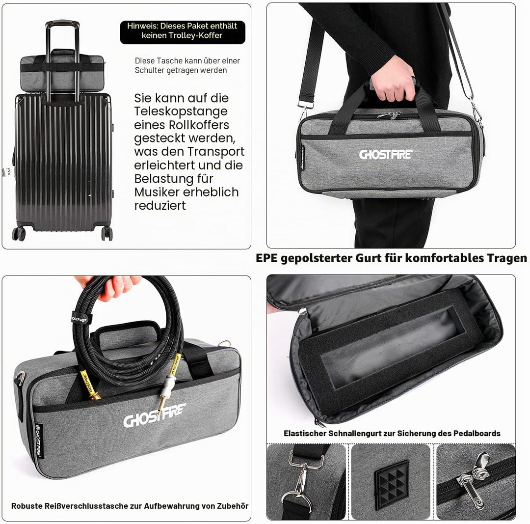 Ghost Fire Gitarren-Pedalboard, Aluminiumlegierung, 0,4 kg, super leichter Effekt, Pedalboard, 35 x