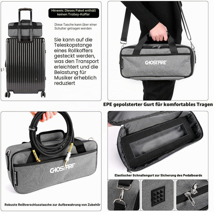 Ghost Fire Gitarren-Pedalboard, Aluminiumlegierung, 0,4 kg, super leichter Effekt, Pedalboard, 35 x