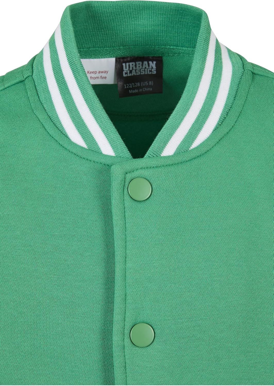 Urban Classics Herren Boys Inset College Sweat Jacket 158-164 bodegagreen/white, 158-164 bodegagreen