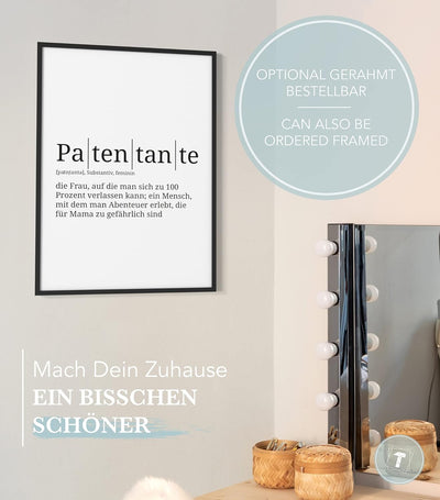 Papierschmiede® Definition: Patentante, DIN A1 (59x84 cm), XXL Poster für Wohnzimmer, Schlafzimmer,