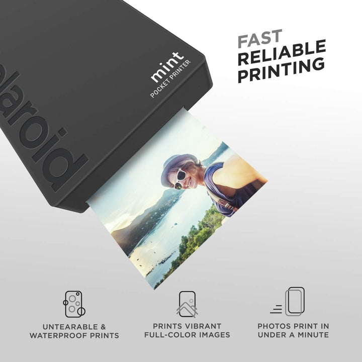 Polaroid Mint: Taschendrucker mit Zink-Papier. Bluetooth für Android- und iOS-Geräte. Druckt in selb