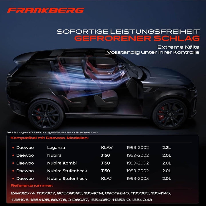 Frankberg Klimakompressor Klimaanlage Kompatibel mit Omega B V94 2.0L-3.2L Benzin 1994-2003 Omega (B