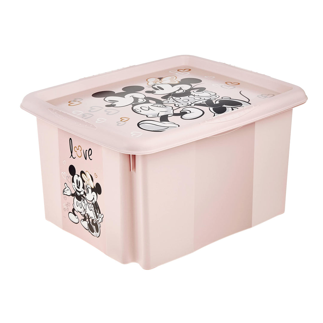 keeeper Minnie Maus Aufbewahrungsbox mit Deckel, Dreh- und stapelbar, Für Kinder, 24 l, Karolina, No