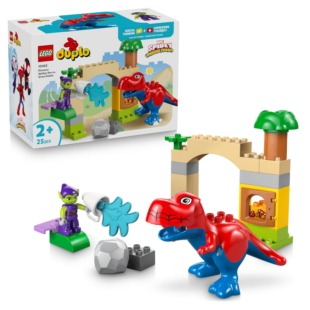 LEGO DUPLO | Spidey-Rex vs. Green Goblin - Feinmotorik Spielzeug für Kleinkinder - 2 Figuren inkl. S