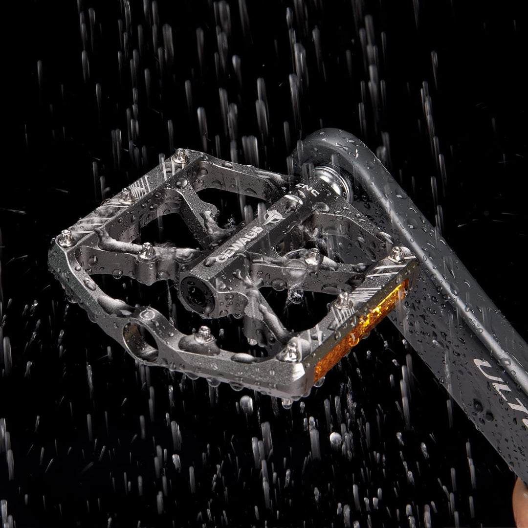GEWAGE Fahrradpedale mit reflektierenden Streifen, 3 abgedichtete Lager, rutschfeste CNC-Aluminium-F