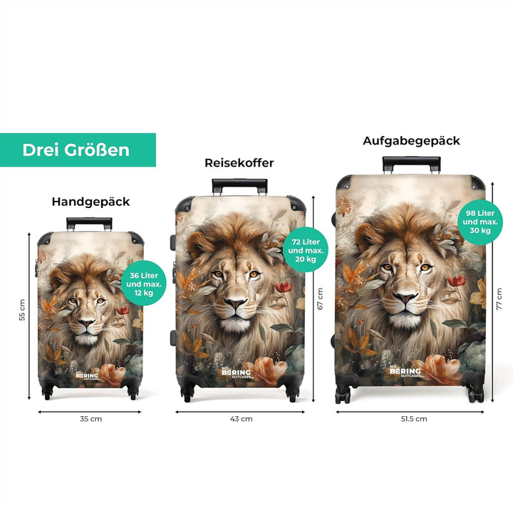 NoBoringSuitcases.com® Koffer XL Gross 77x51.5x28 cm Reisekoffer mit 4 Rollen Leicht Trolley Hartsch