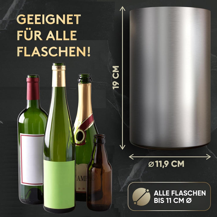 SilverRack Weinkühler Edelstahl - Champagner Kühler - Flaschenkühler als Wein-, Sektkühler und Geträ