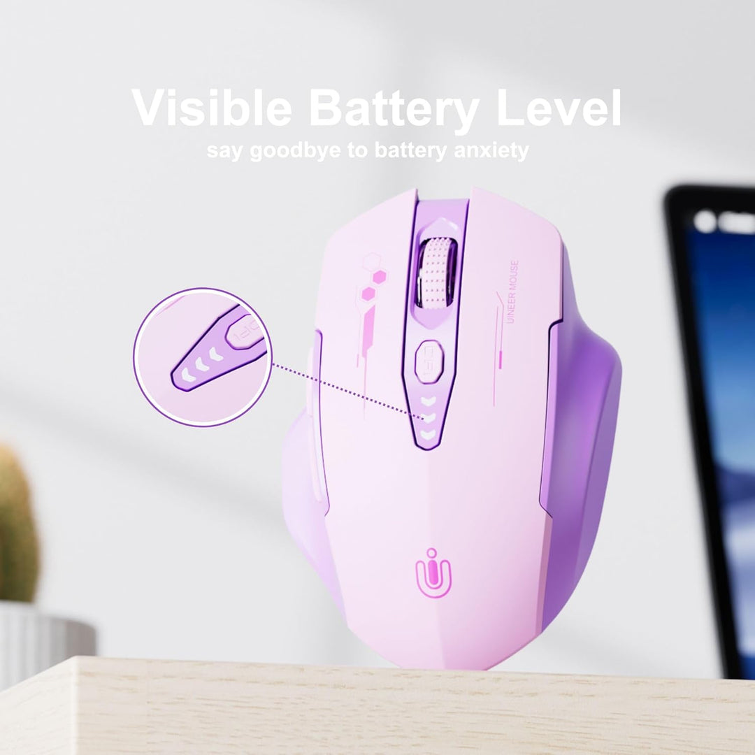 Uineer Bluetooth Maus, [aktualisiert] Maus kabellos Tri-Modus (BT 5.0/4.0+2,4 GHz), sichtbare Batter