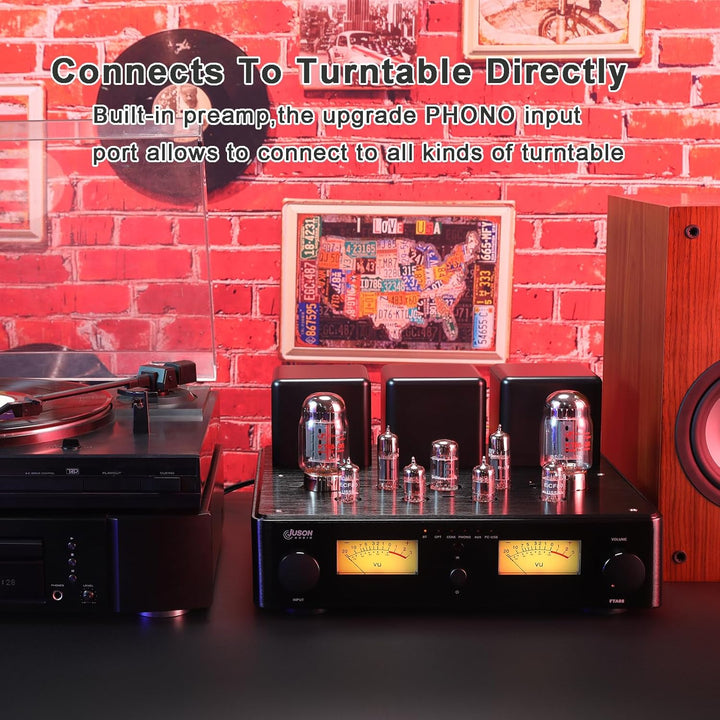 Juson Audio FTA88 Upgrade KT88 Ventilrohrverstärker, Klasse A, HiFi-Vakuumverstärker mit BT 5.4 Mosf