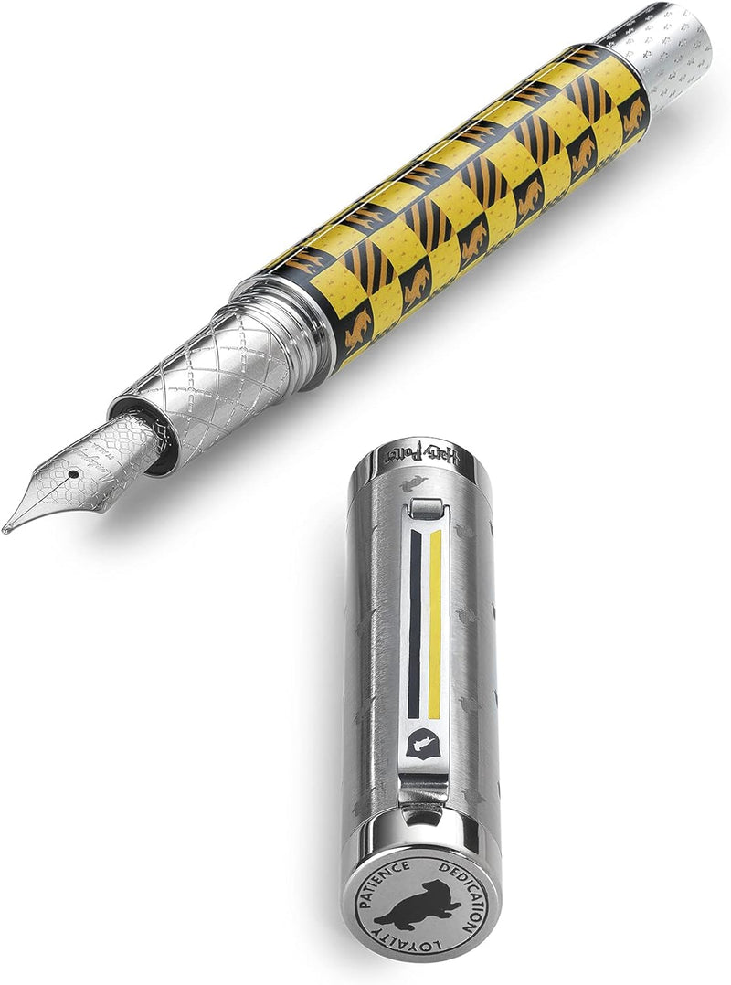 Montegrappa Harry Potter Hufflepuff Füllfederhalter aus Edelstahl, mit Hufflepuff Logo, in der Farbe