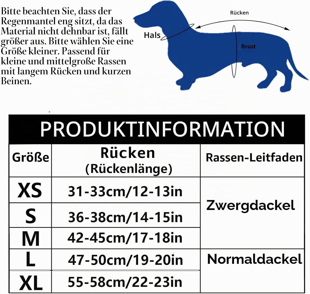 MOREZI Hunderegenmantel mit Reflexstreifen, Regen-/wasserdicht, verstellbare Weste, geeignet für kle