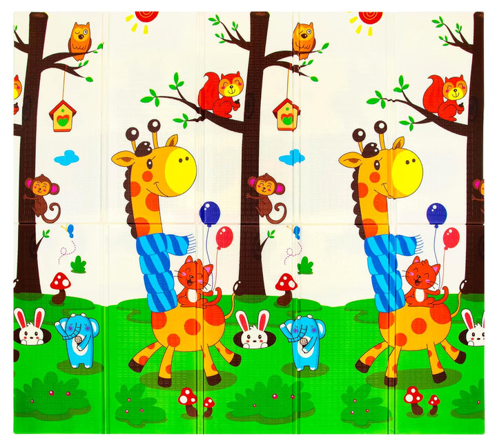 Humbi Thick 2-in-1 Lernmatte aus XPE-Schaum 200x180 (Tiere/Giraffen), Tiere/Giraffen