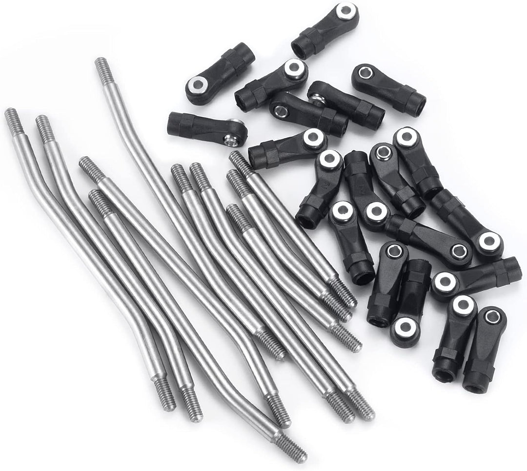 AXspeed 10Stück 313mm Radstand Link Rod Linkage Rostfreier Stahl Suspension Links Set mit Tie Rod En