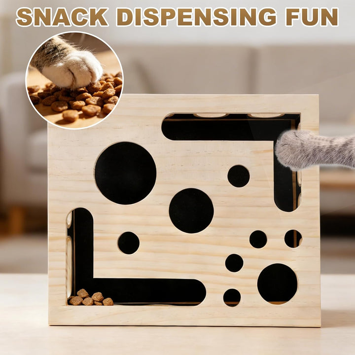 Anreicherungsbox Kratzpuzzles Katzen, Holz Katzenpuzzle Anreicherungsbox mit Kratzer Interaktive Kat