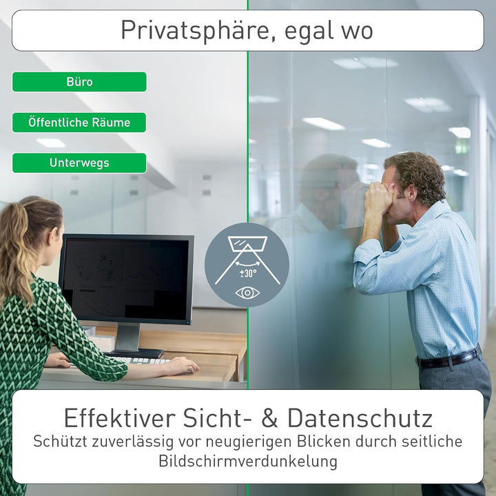 Leitz Monitor Blickschutzfilter 27 Zoll (16:9), Abnehmbare Schutzfolie, Mit Blaulichtfilter und Blen