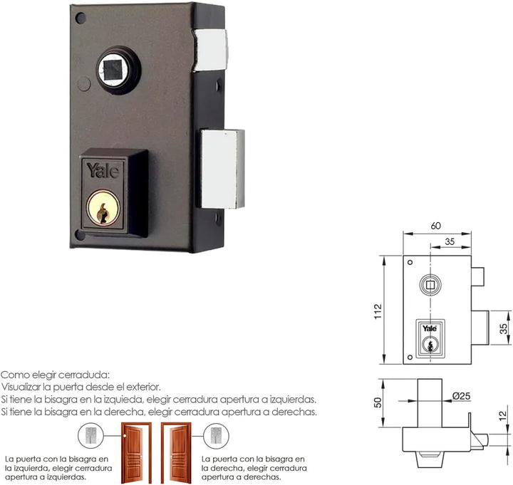 Yale 3010063 - 56b / hp / 60 - Blockierung, Öffnungsrichtung rechts