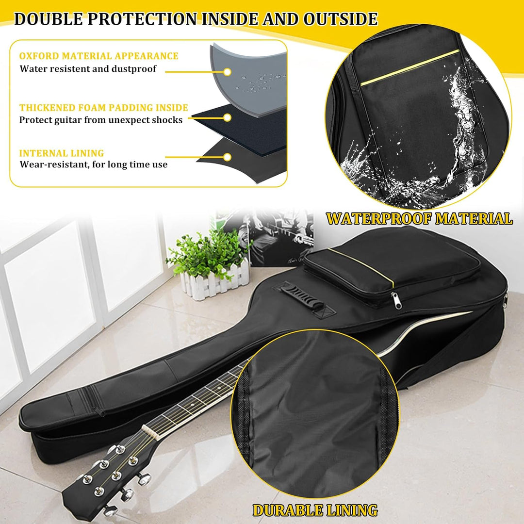 41 Zoll gitarrentasche, Grosses Fassungsvermögen|Wasserdicht|Verdickt|Reissfest, Geeignet für 39 40