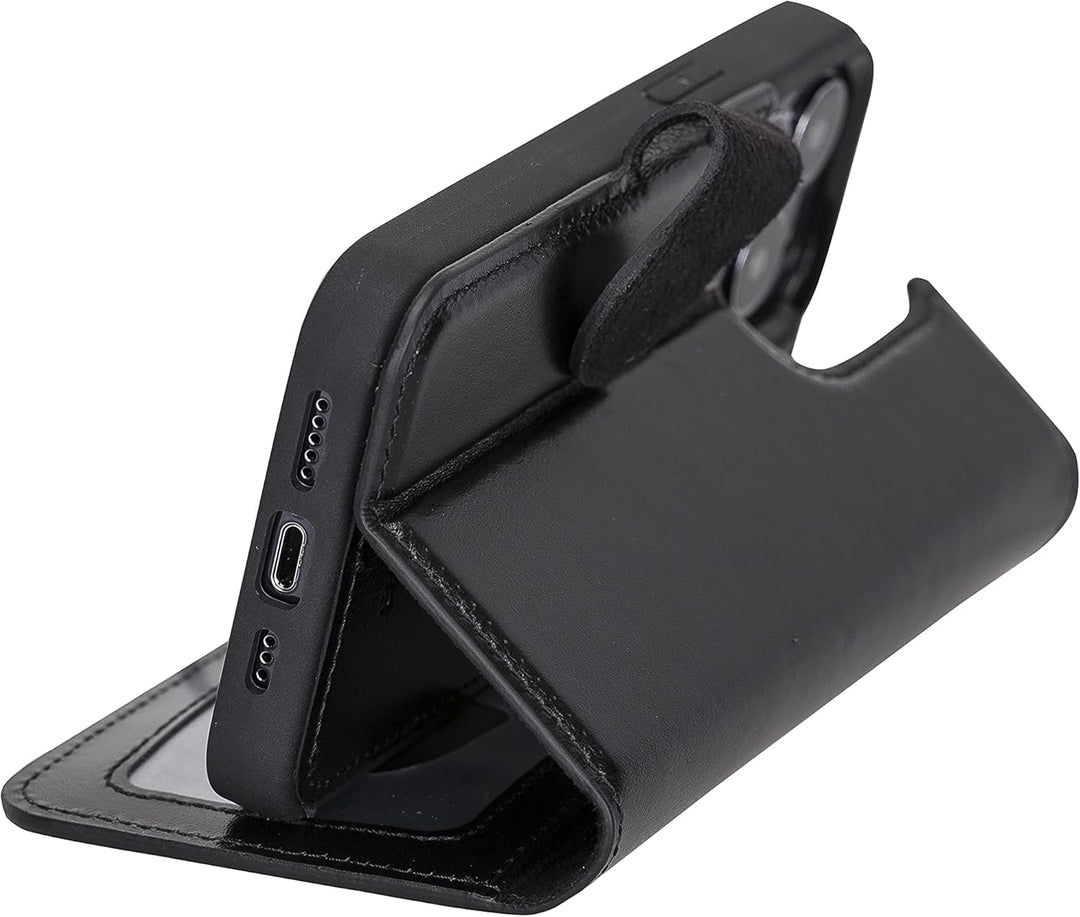 Solo Pelle Lederhülle kompatibel für iPhone 13 Pro in 6.1 Zoll abnehmbare Hülle (2in1) inkl. Kartenf