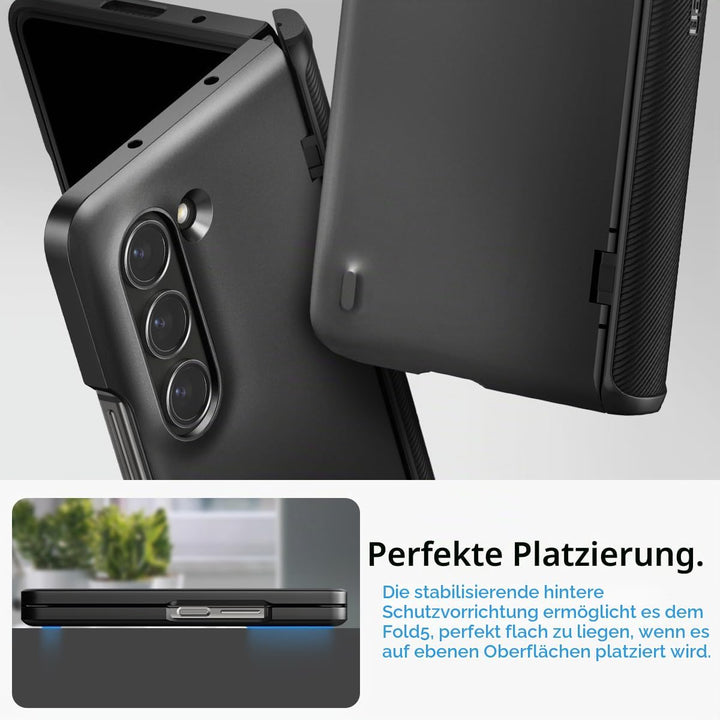 Spigen Slim Armor Pro Hülle Kompatibel mit Samsung Galaxy Z Fold 5 -Schwarz, Schwarz