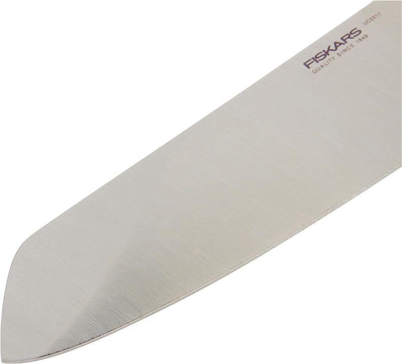 Fiskars Santoku-Messer, Gesamtlänge: 28 cm, Qualitätsstahl/Holz, Braun, Norr, 1016474 Klingenlänge: