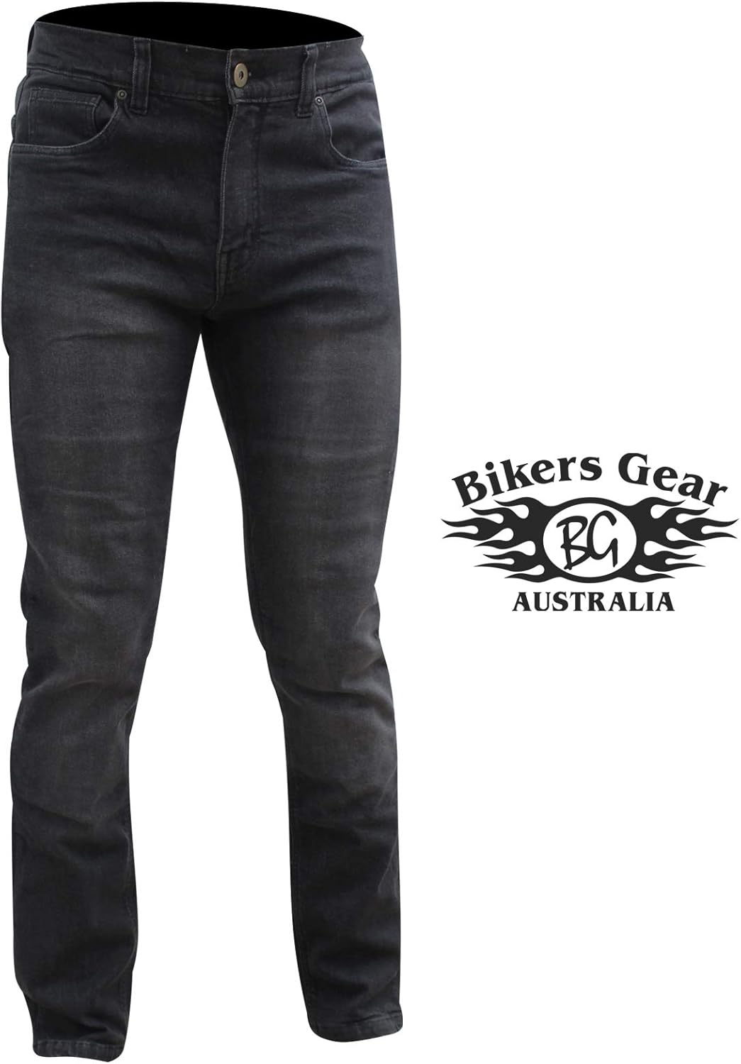 Bikers Gear Australia Unisex Grau Stetch Jeans Herren-Motorradjeans mit Kevlar-Innenfutter, Stretch,