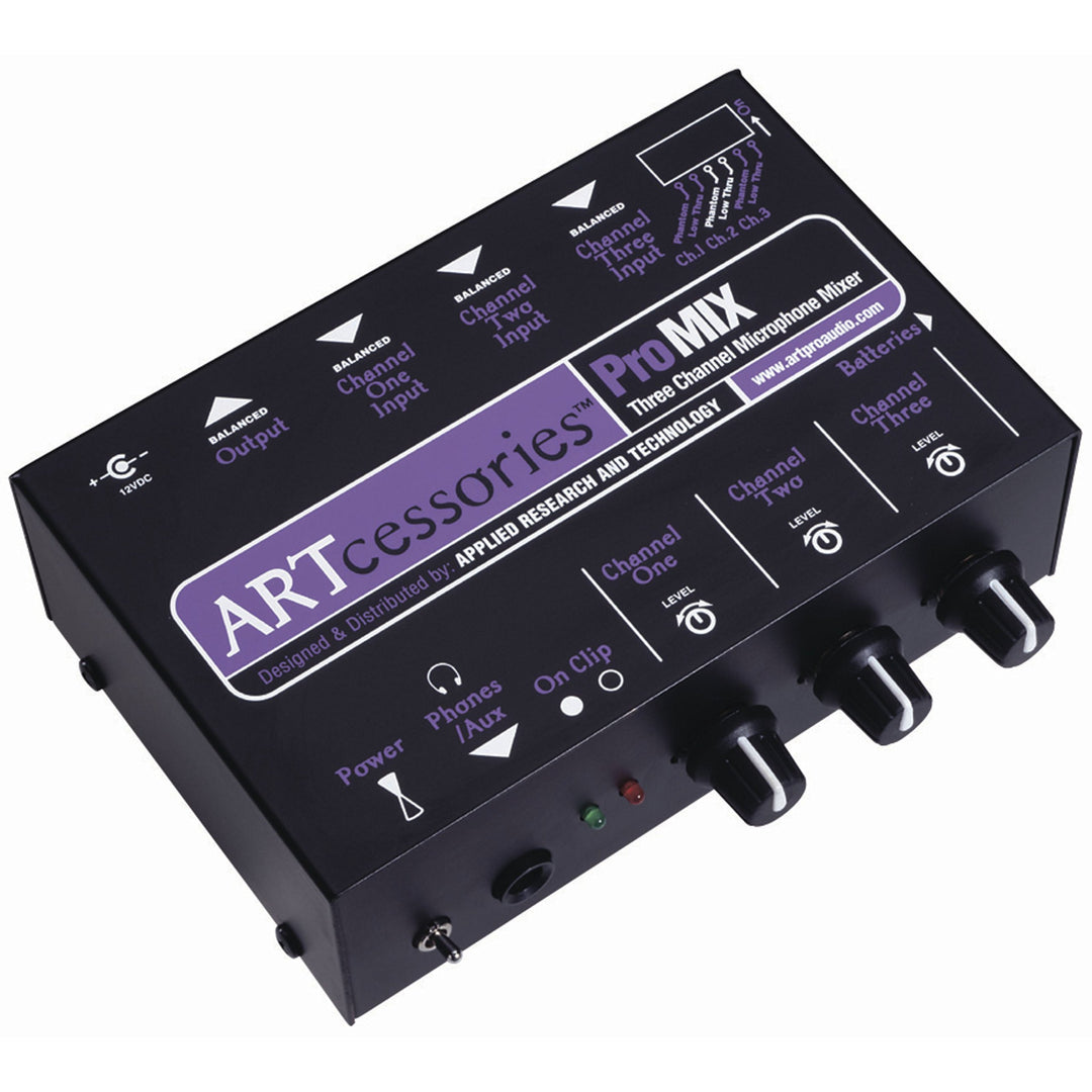 Art ProMix Mixer Mikrofonkabel 3 Kanal