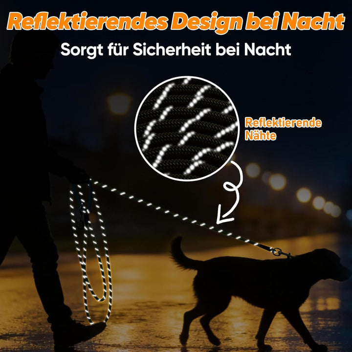 Aystkniet Schleppleine für Hunde, 5M 10M 15M 20M 30M Lange schleppleine mit 2 Wirbelhaken, Trainings
