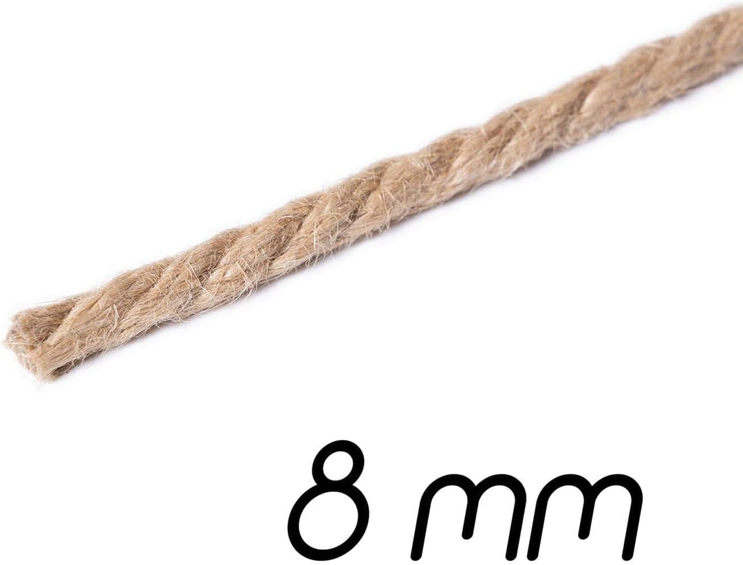 BooGardi Juteseil in Verschiedene Stärken und Längen · Ø 8mm Länge 500m · Naturware zum Basteln · Ma