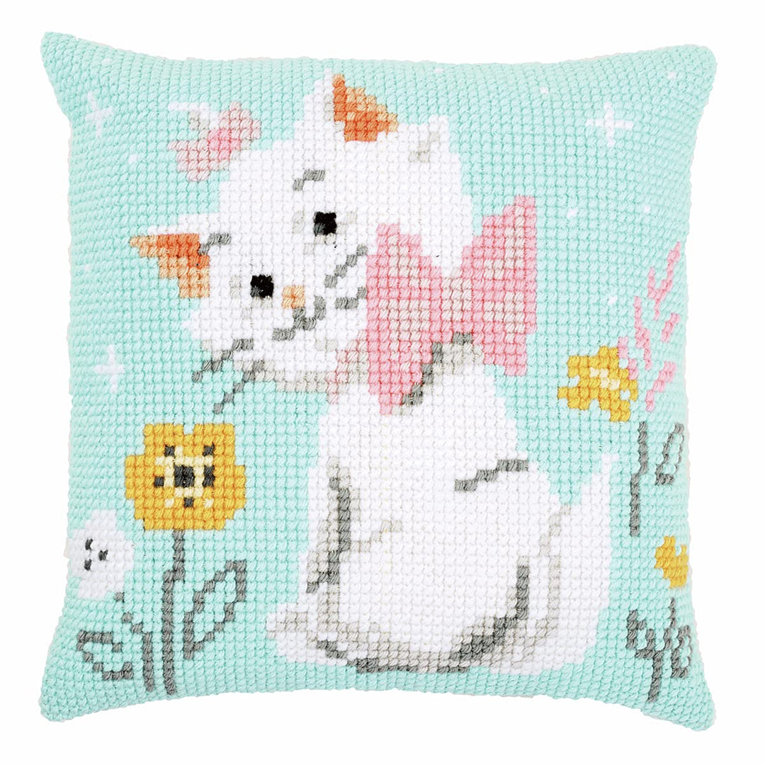 Vervaco PN-0172099 Kreuzstichkissen Disney Marie Kreuzstichset, Baumwolle, mehrfarbig, 40 x 40 cm /