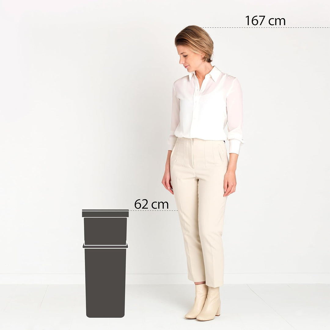 Brabantia Recyclingeimer Sort & GO 40 L Grau Grey 40 Liter Mülleimer, Grey 40 Liter Mülleimer