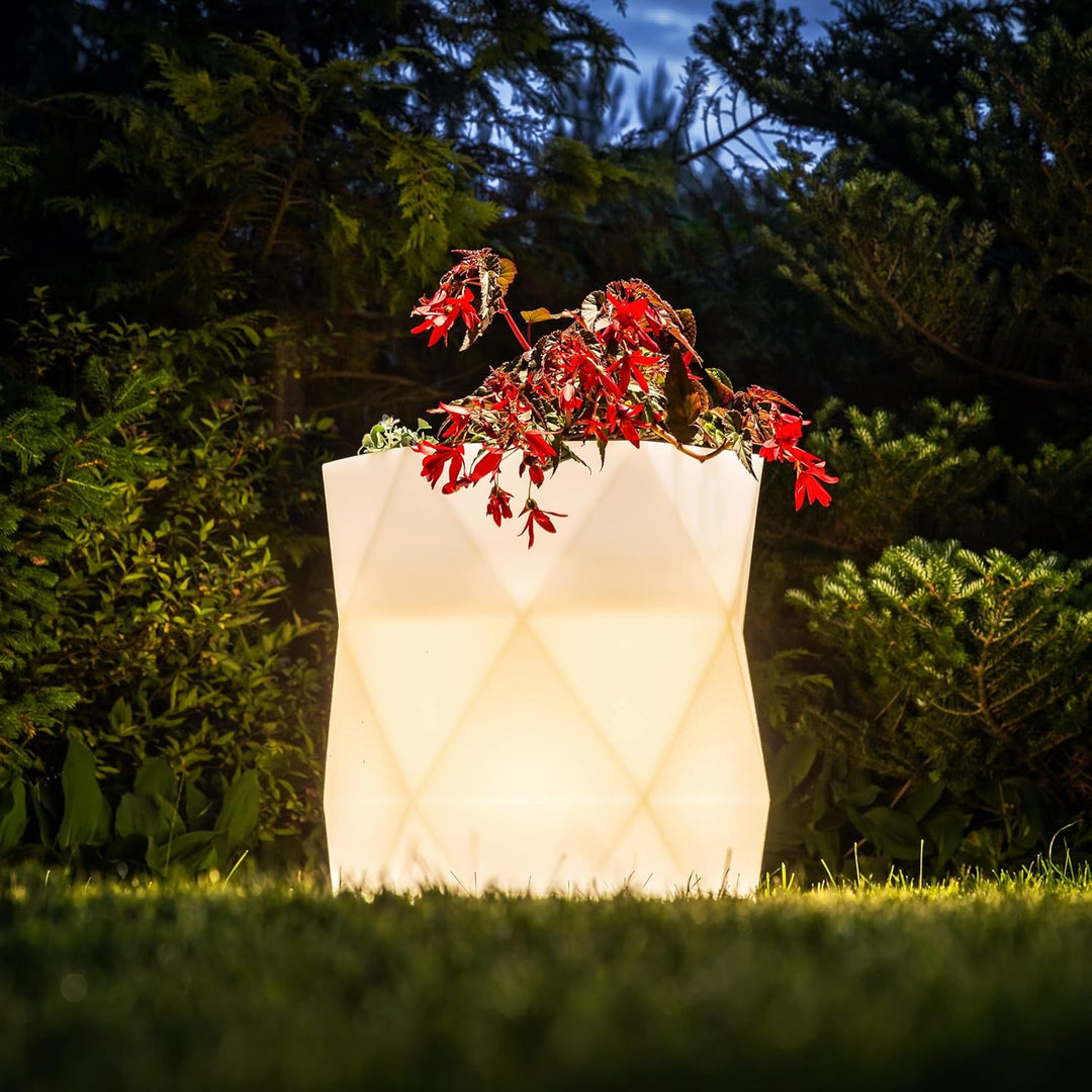 Monumo Leuchtender Blumentopf Gross 54 cm x ⌀46 cm | geeignet für Haus, Büro, Garten, Patio, Hotel,