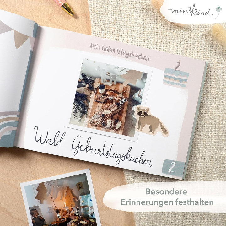 Mintkind® „Alle meine Kindergeburtstage“ Erinnerungsalbum vom 1. bis zum 12. Geburtstag | Fotoalbum