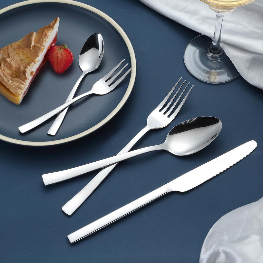 Besteck Set 12 personen, Hunnycook 60-teilig Edelstahl Essbesteck mit Gabel Löffel Messer, Besteckse