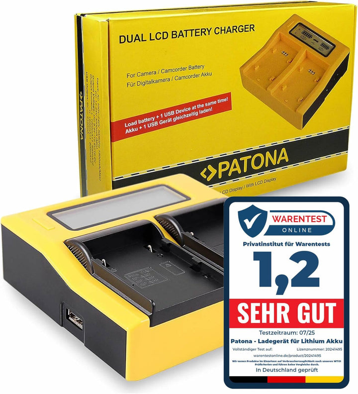 PATONA Dual LCD Ladegerät für BP-A30, BP-A60, BP-A65 Akkus Kompatibel mit Canon EOS C200 C300 Mark I