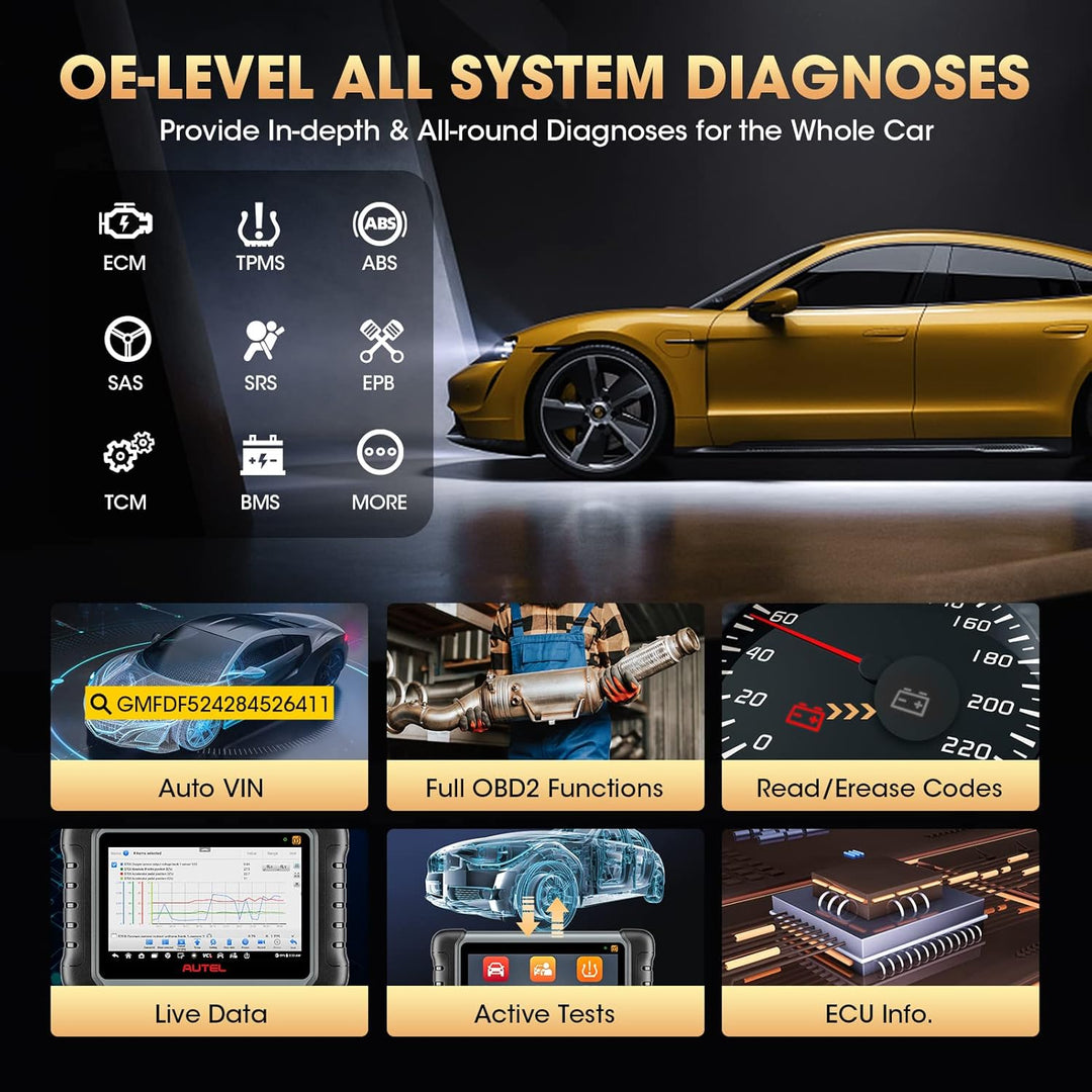 Autel MaxiPRO MP808S-TS Diagnosegerät Scanner 2023 Neueste mit 2 Jahre Update, ECU-Codierung, Full T