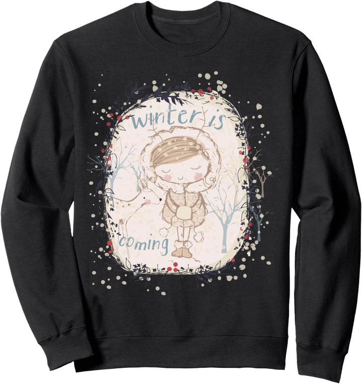 Winter is Coming Baby Mädchen Reh Reh Rehkitz Schnee Weihnachten Wald Sweatshirt