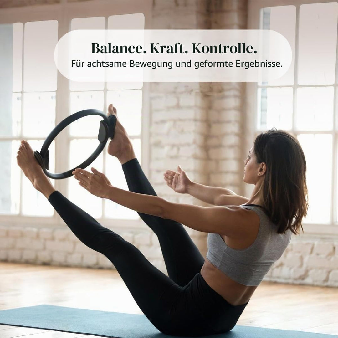 Pilates Set – Pilates Ring, Gymnastikball, 3 Theraband Loop Fitnessbänder, Gymnastikband – Muskelauf