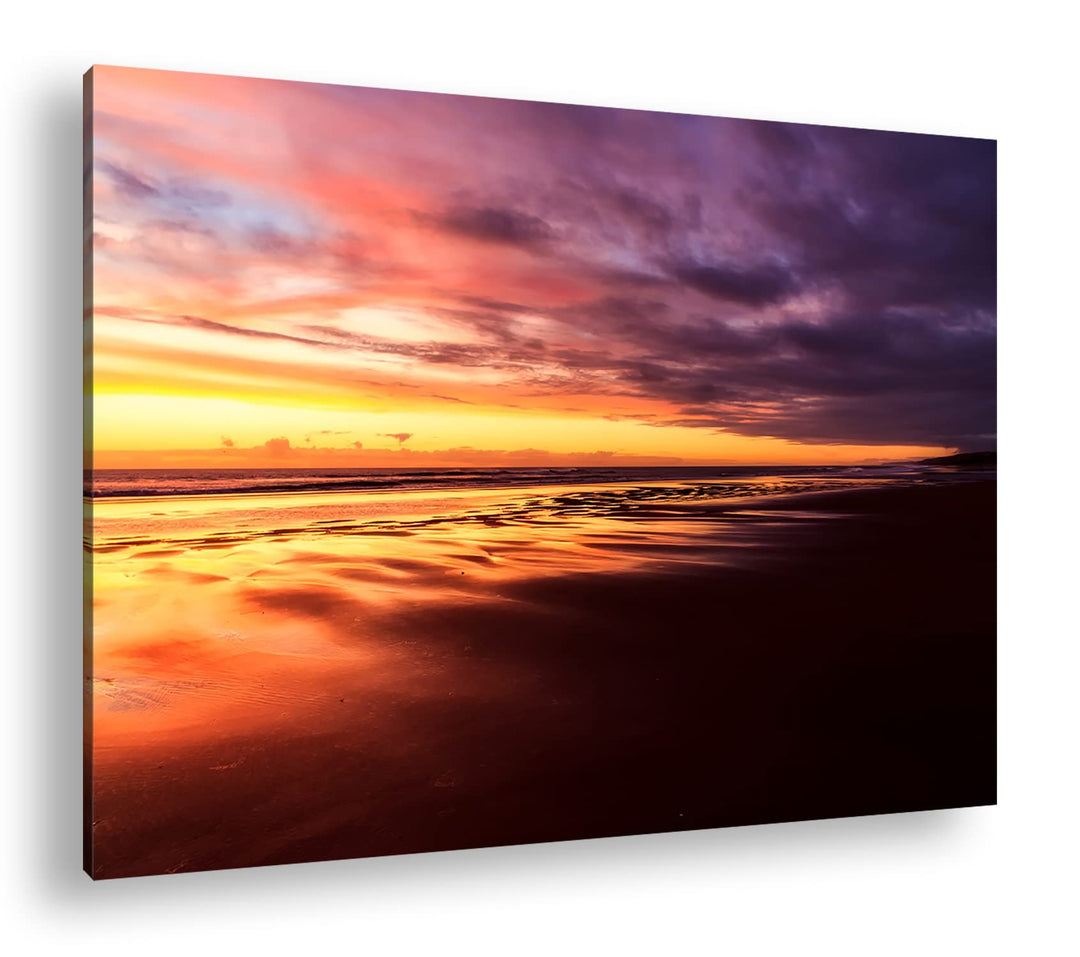 deyoli Sonnenaufgang Neuseeland Format: 100x70 als Leinwandbild, Motiv fertig gerahmt auf Echtholzra