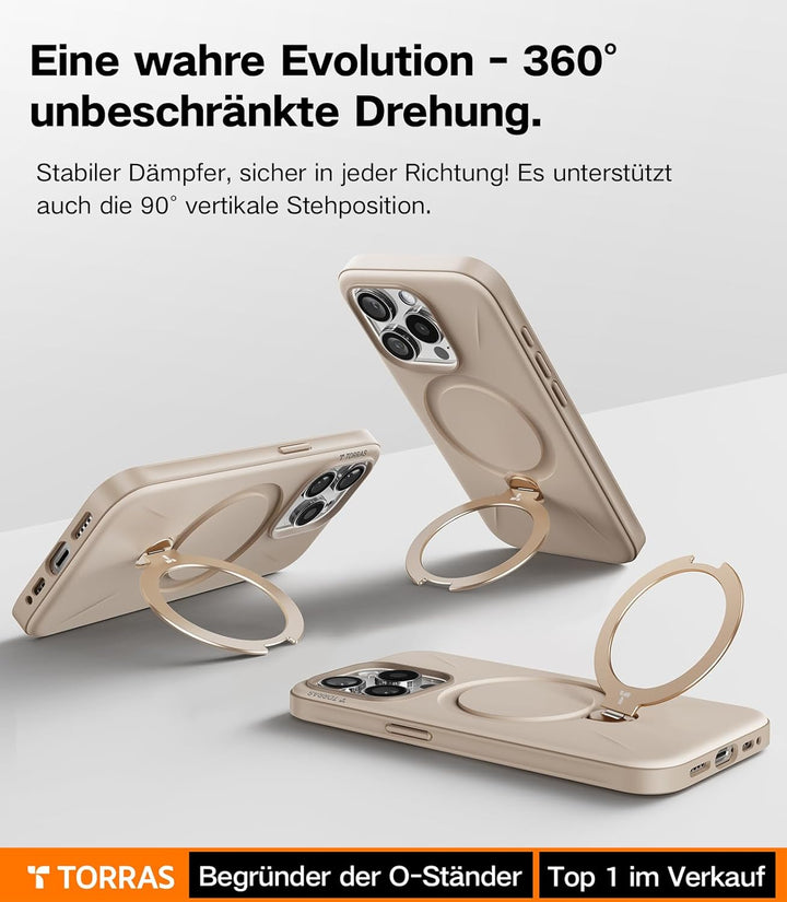 TORRAS Ostand Q3 Fusion für iPhone 15 Pro Max Hülle für Magsafe (Magnetischer Robust Standring) Zert