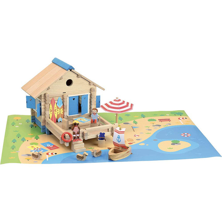 Jeujura-8076 Wasserrand, 120 Teile, Holzbauspiel 8076
