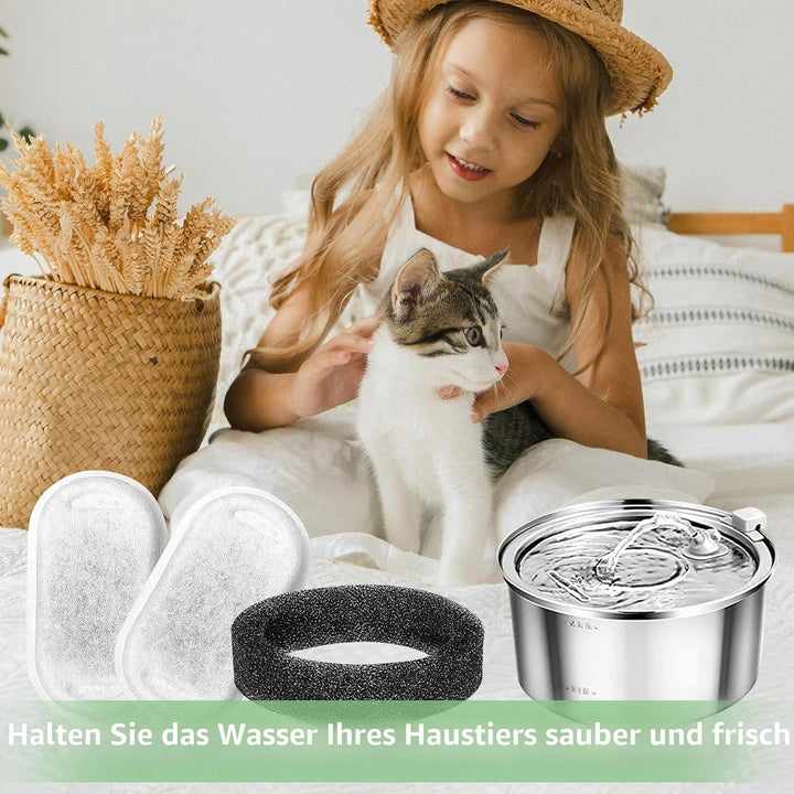 16+16 Stück Filter Katzenbrunnen,Filter Trinkbrunnen Katzen Ersatzfilter für 108oz/3.2L und 67oz/2L