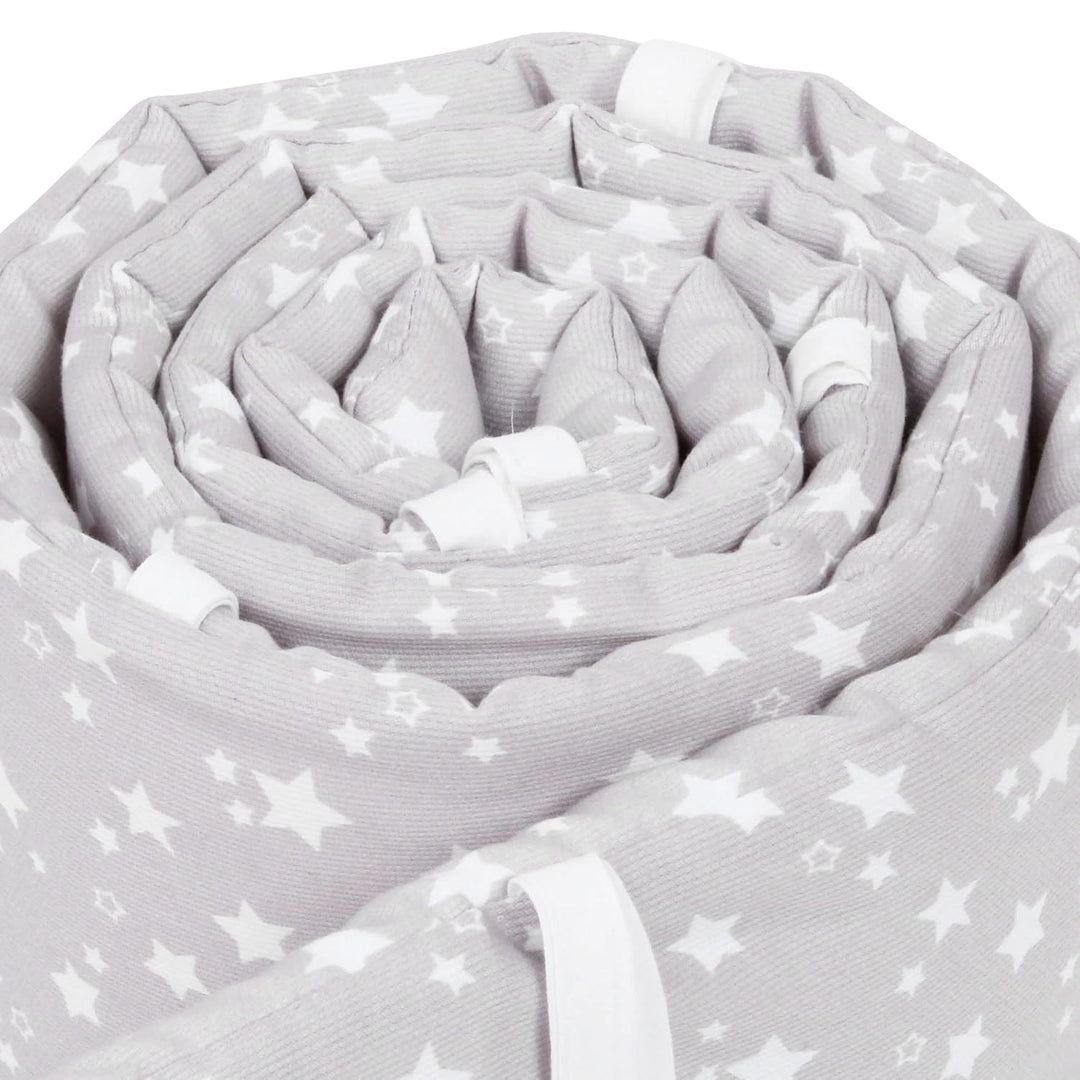 babybay Nestchen Mesh-Piqué passend für Modell Maxi, Boxspring und Comfort, perlgrau Sterne weiss pa