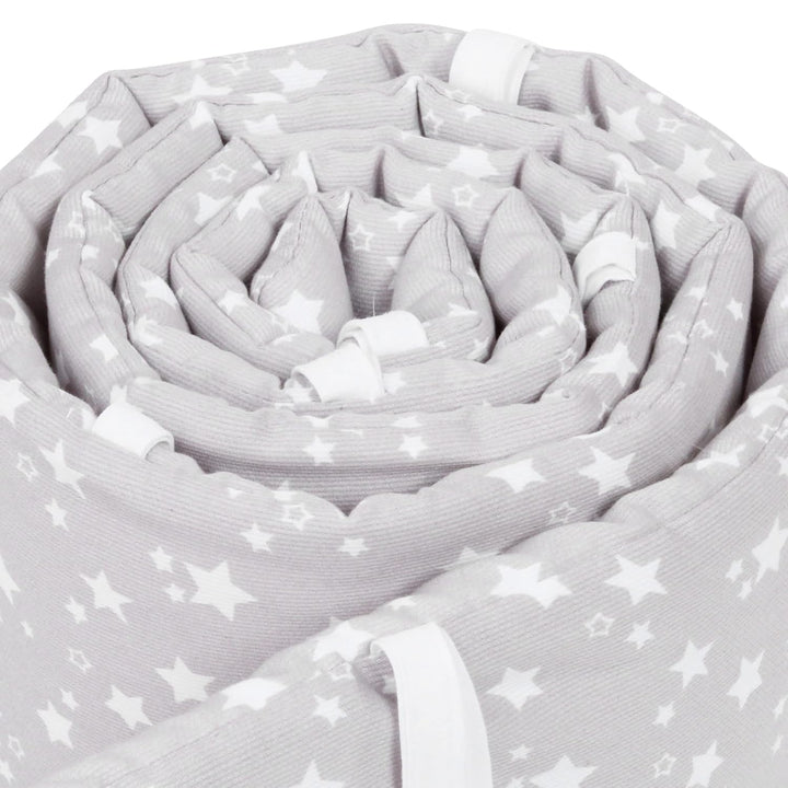 babybay Nestchen Mesh-Piqué passend für Modell Maxi, Boxspring und Comfort, perlgrau Sterne weiss pa