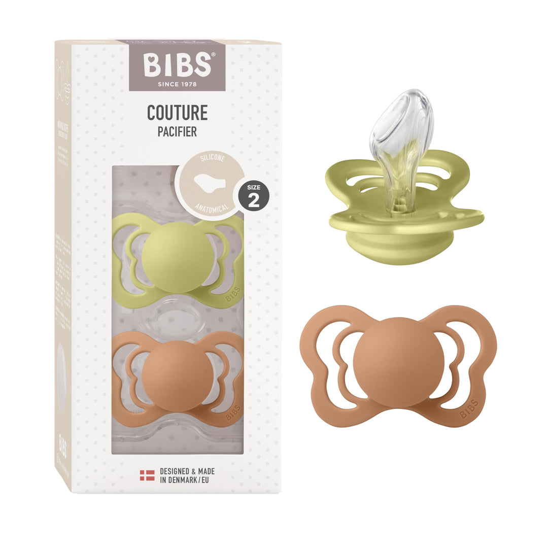 BIBS Couture Schnuller 2er-Pack, BPA-frei, Kiefergerechte Form. Silikon, Hergestellt in Dänemark. 6-