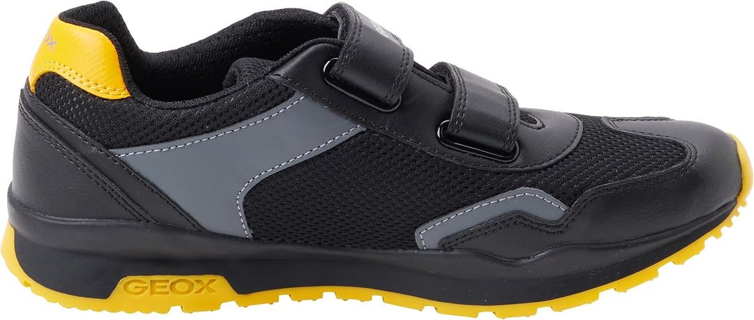 Geox Herren J Pavel A Sneaker 31 EU Black Yellow, 31 EU Black Yellow